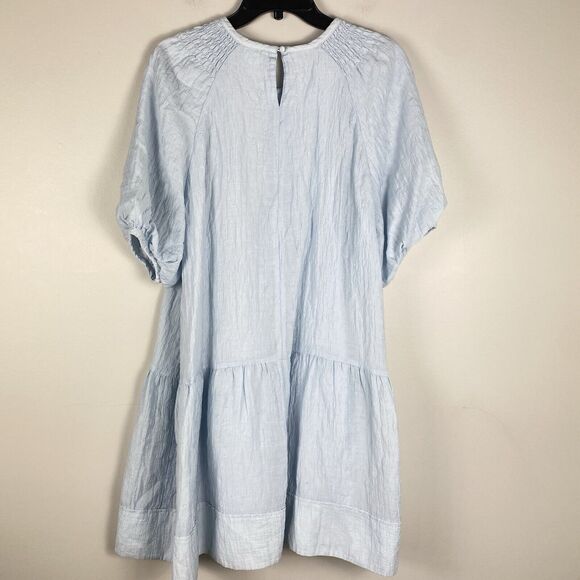Club Monaco Dress Womans Sz Large Babydoll Coquette Sky Blue Girlie - Picture 7 of 9
